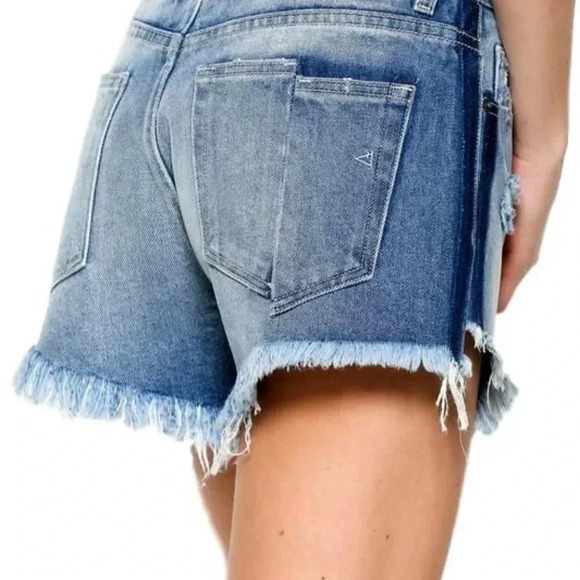 💚 Hidden | Distressed Sofie Stripe Mom Jean Shorts - Medium - Picture 7 of 8